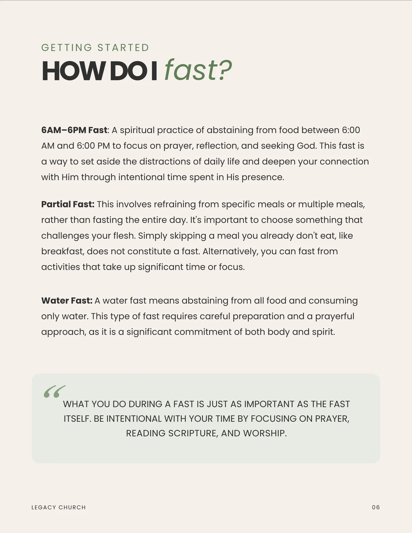 How do I fast? The 6AM to 6PM fast, the partial fast, and the water fast explained